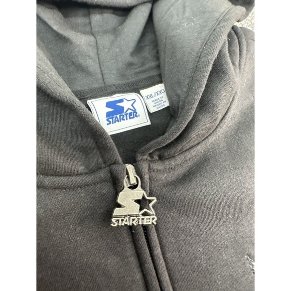 Philadelphia Eagles Women's 2XL Starter Black Full-Zip Hoodie Sweatshirt Relaxed - Picture 4 of 9